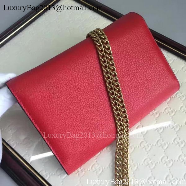 Gucci GG Marmont Leather mini Chain Bag 401232 Red