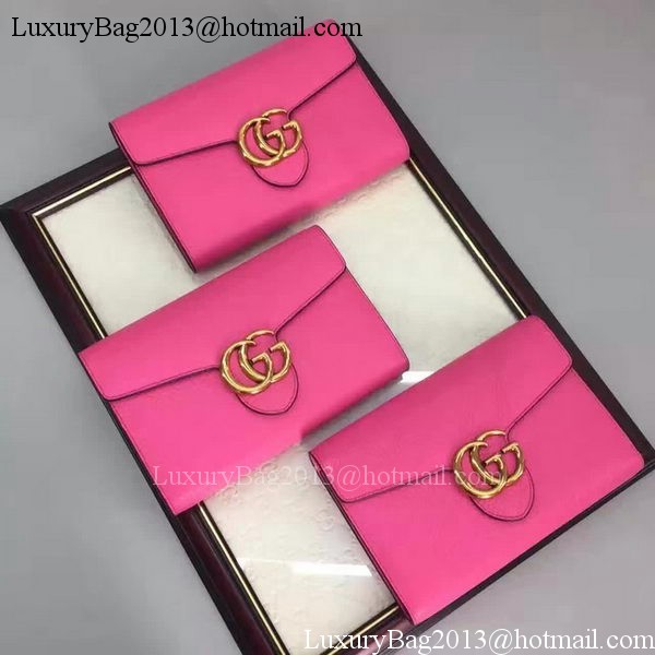 Gucci GG Marmont Leather mini Chain Bag 401232 Rose