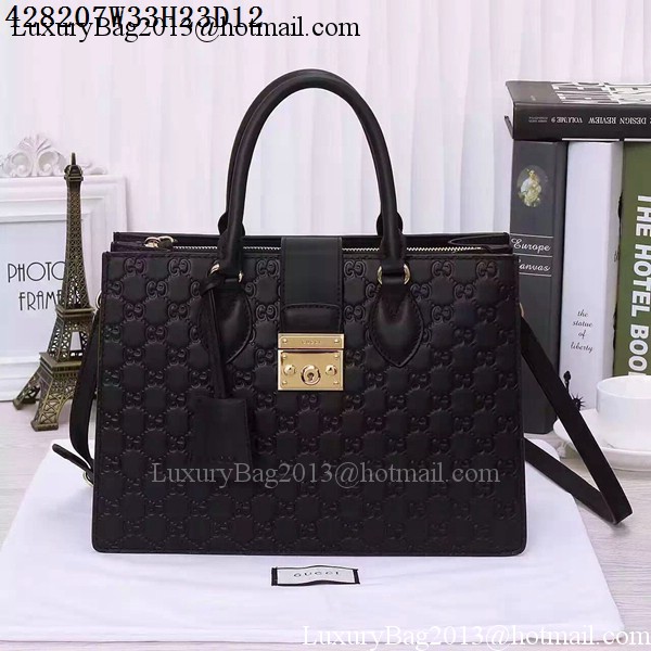 Gucci Padlock Gucci Signature Top Handle 428207 Black