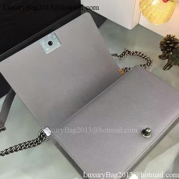 Boy Chanel Flap Bags Original Grey Cannage Pattern A67088 Silver