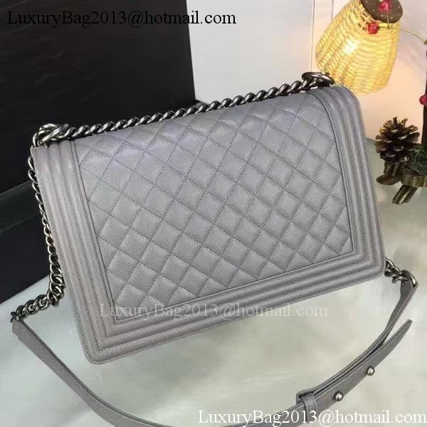 Boy Chanel Flap Bags Original Grey Cannage Pattern A67088 Silver