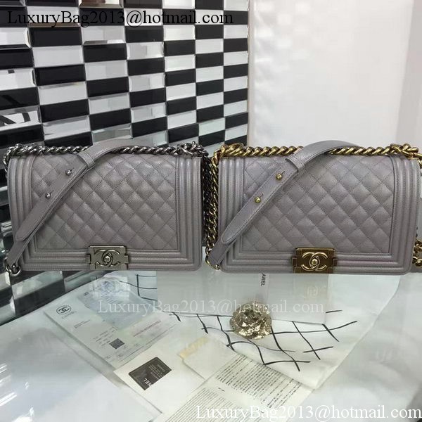 Boy Chanel Flap Shoulder Bag Cannage Pattern A67086 Grey