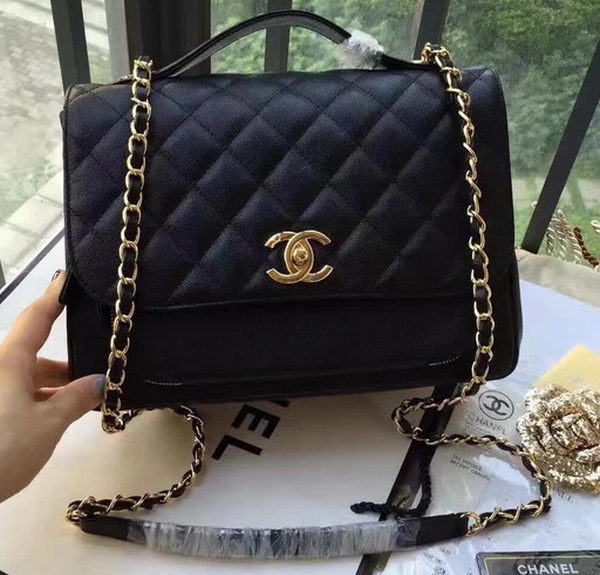 Chanel Classic Flap Bag Original Cannage Pattern A24604 Black