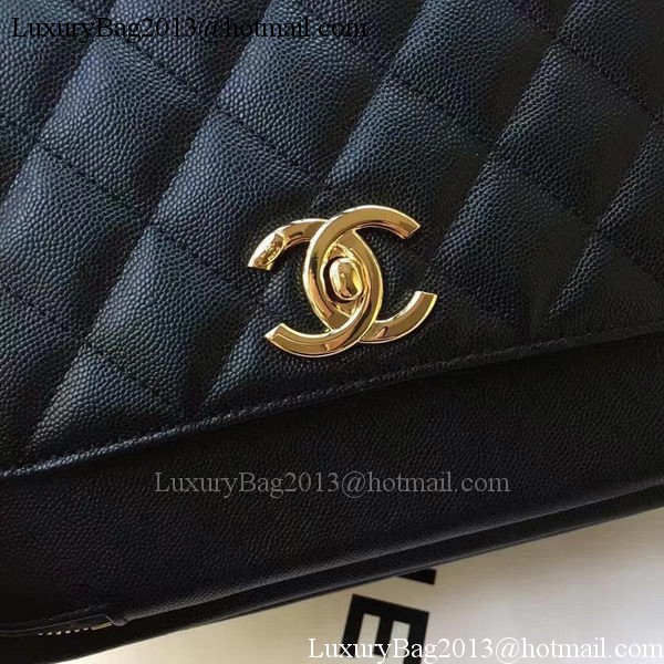 Chanel Classic Flap Bag Original Cannage Pattern A24604 Black