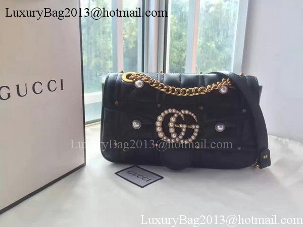 Gucci GG Marmont Matelasse Shoulder Bag 443496 Black