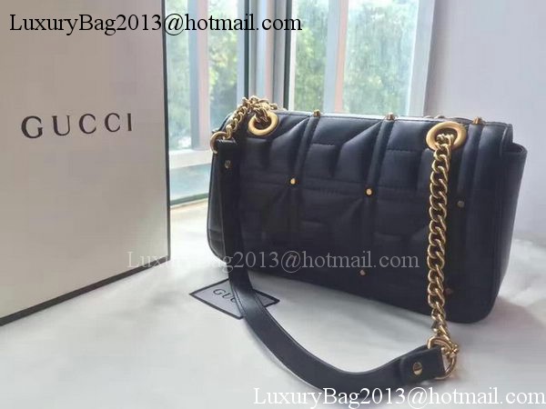 Gucci GG Marmont Matelasse Shoulder Bag 443496 Black