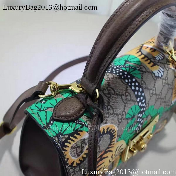 Gucci Padlock Gucci Bengal Top Handle Bag 453188 Green