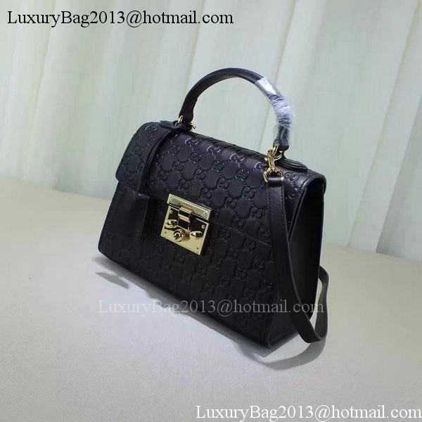 Gucci Padlock Gucci Signature Top Handle Bag 453188 Black