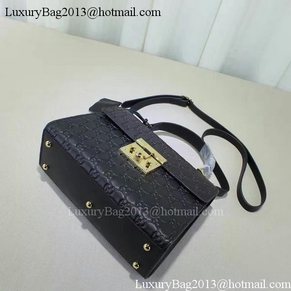 Gucci Padlock Gucci Signature Top Handle Bag 453188 Black