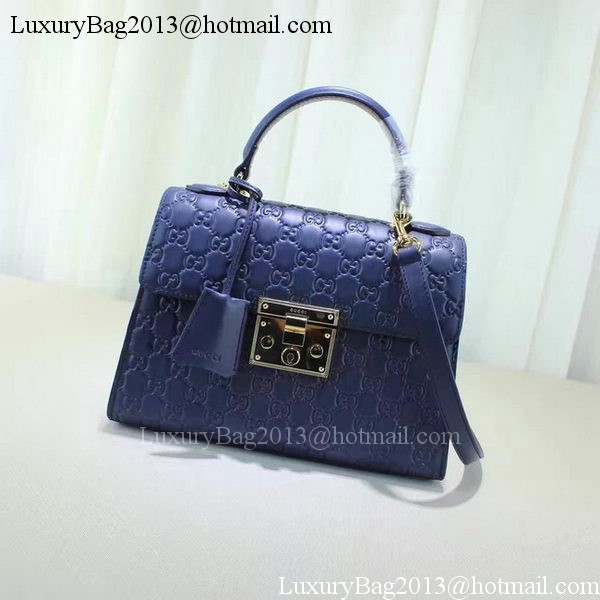 Gucci Padlock Gucci Signature Top Handle Bag 453188 Blue