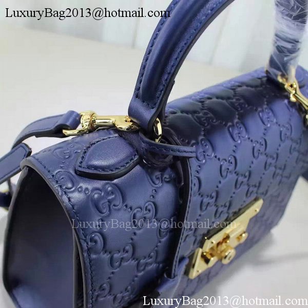 Gucci Padlock Gucci Signature Top Handle Bag 453188 Blue