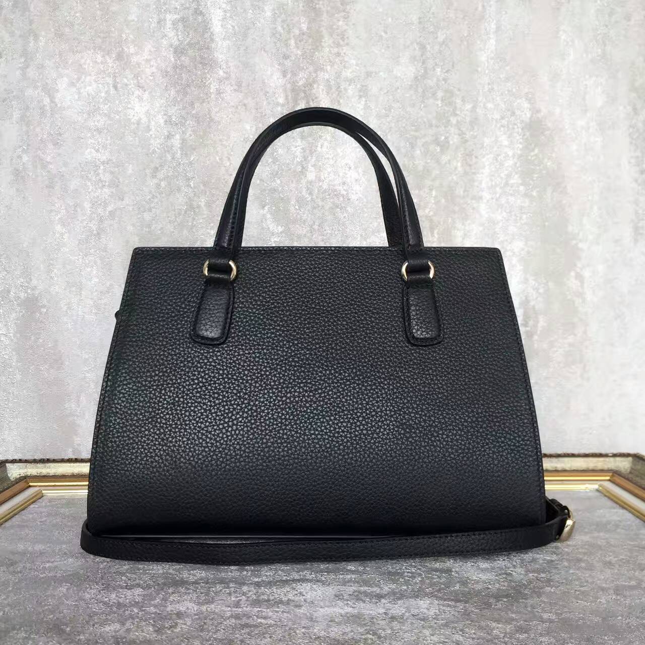 GUCCI Soho Leather Top Handle Bag 431572 Black