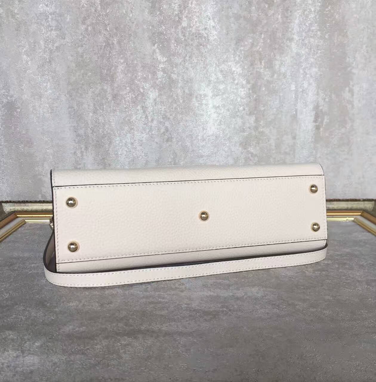 GUCCI Soho Leather Top Handle Bag 431572 Offwhite