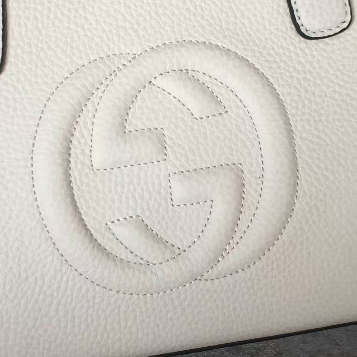 GUCCI Soho Leather Top Handle Bag 431572 Offwhite