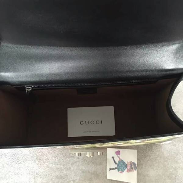 Gucci Padlock Blooms GG Shoulder Bag 409486 Green