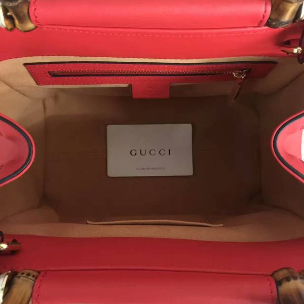 Gucci Nymphea Mini Top Handle Bag Cowhide Leather 453767 Red