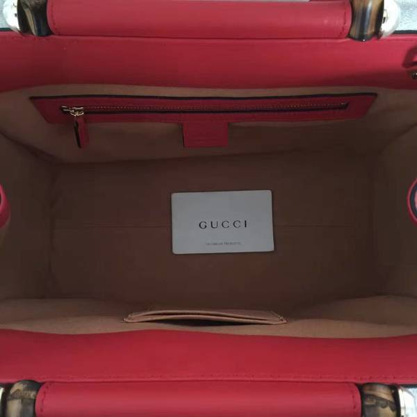 Gucci Nymphea Top Handle Bag Cowhide Leather 453766 Red