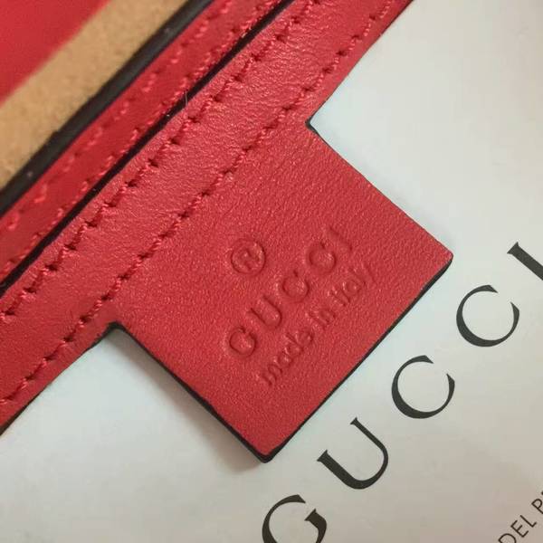 Gucci Nymphea Top Handle Bag Cowhide Leather 453766 Red