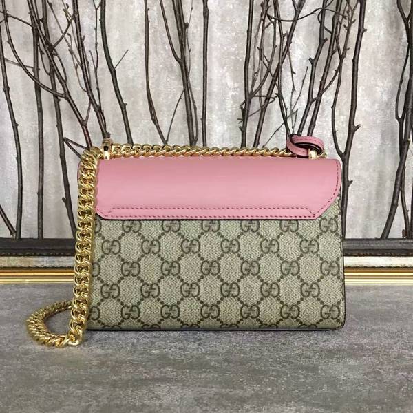 Gucci Padlock Studded Leather Shoulder Bag 432182A Pink