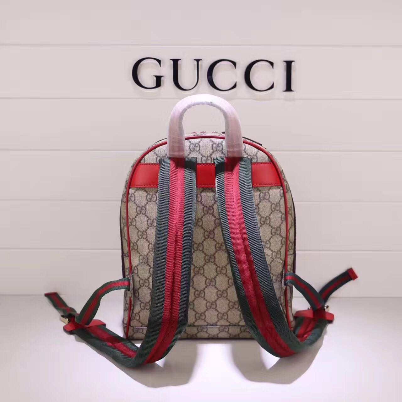 Gucci GG Canvas Backpack 427042 Red