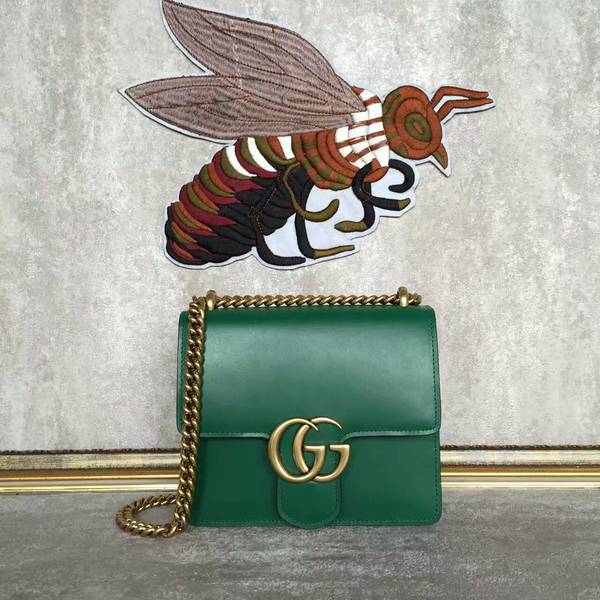 Gucci GG Original Marmont Leather Shoulder Bag 431384A Green