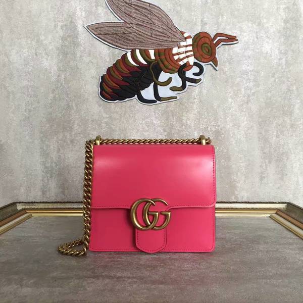 Gucci GG Original Marmont Leather Shoulder Bag 431384A Pink