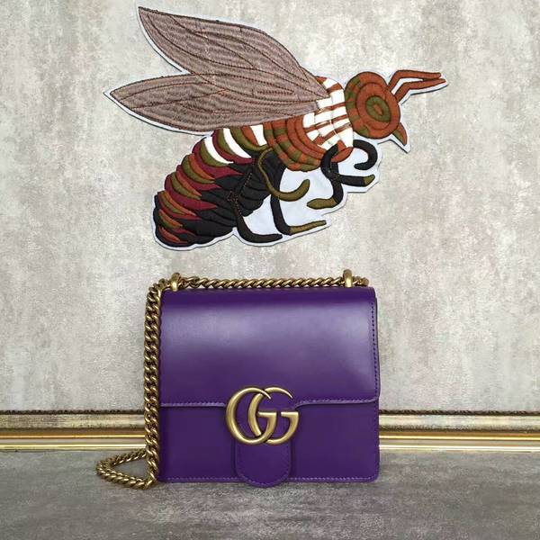 Gucci GG Original Marmont Leather Shoulder Bag 431384A Purple