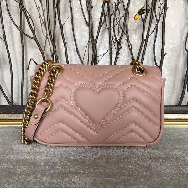 Gucci Now GG Marmont Mini Shoulder Bag 446744 Light Pink