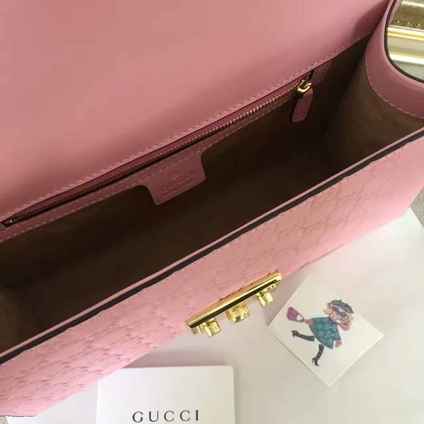 Gucci Padlock Series Gucci Signature Shoulder Bag 409486 Light Pink