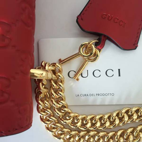 Gucci Padlock Series Gucci Signature Shoulder Bag 409486 Red