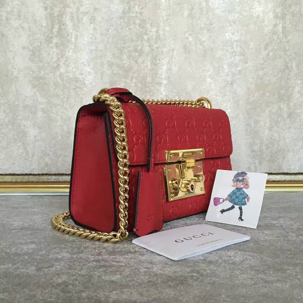 Gucci Padlock Gucci Signature Mini Shoulder Bag 409487A Red