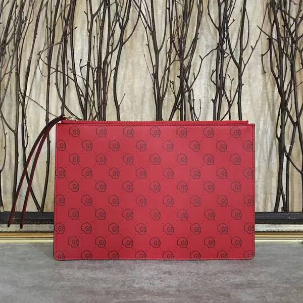 Gucci Skulls Pattern Clutches 445597 Red