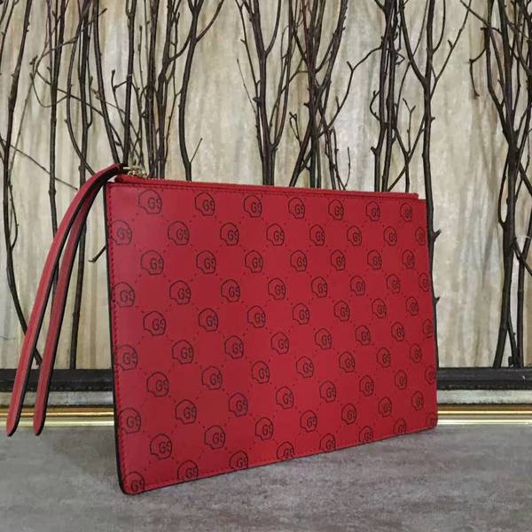 Gucci Skulls Pattern Clutches 445597 Red