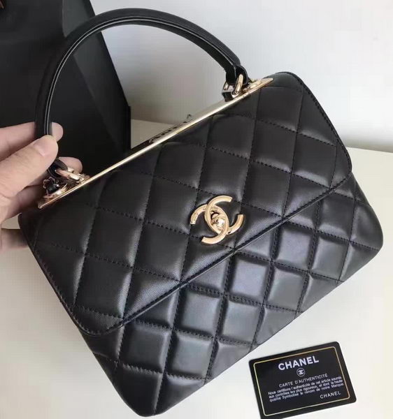 Chanel Classic Top Flap Bag Black Original Sheepskin Leather A92236 Gold