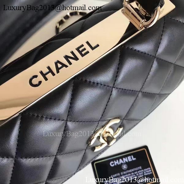 Chanel Classic Top Flap Bag Black Original Sheepskin Leather A92236 Gold