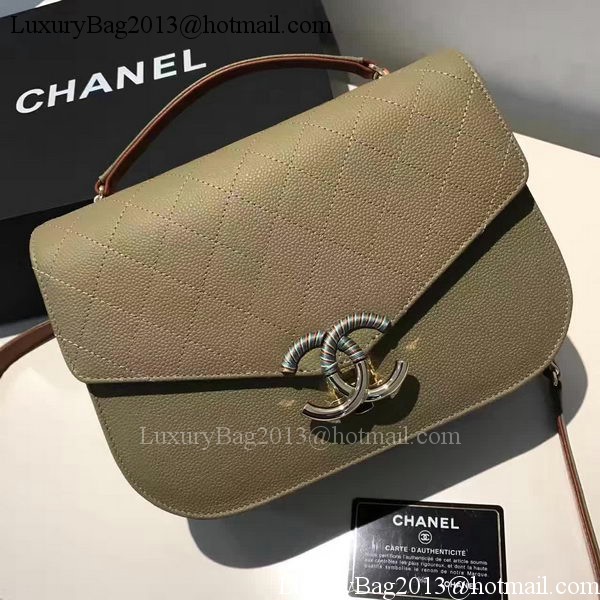 Chanel Flap Shoulder Bag Original Calfskin Leather A93578 Green