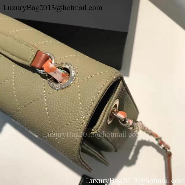 Chanel Flap Shoulder Bag Original Calfskin Leather A93578 Green