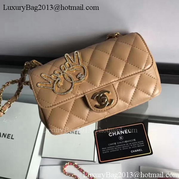 Chanel mini Classic Flap Bag Original Sheepskin A1116E Apricot