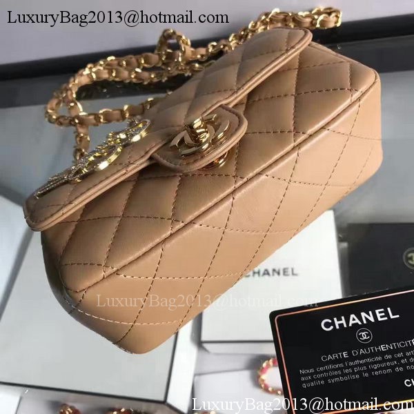 Chanel mini Classic Flap Bag Original Sheepskin A1116E Apricot