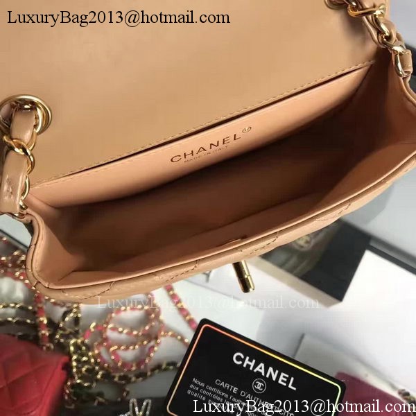 Chanel mini Classic Flap Bag Original Sheepskin A1116E Apricot