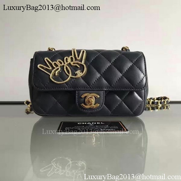 Chanel mini Classic Flap Bag Original Sheepskin A1116E Black