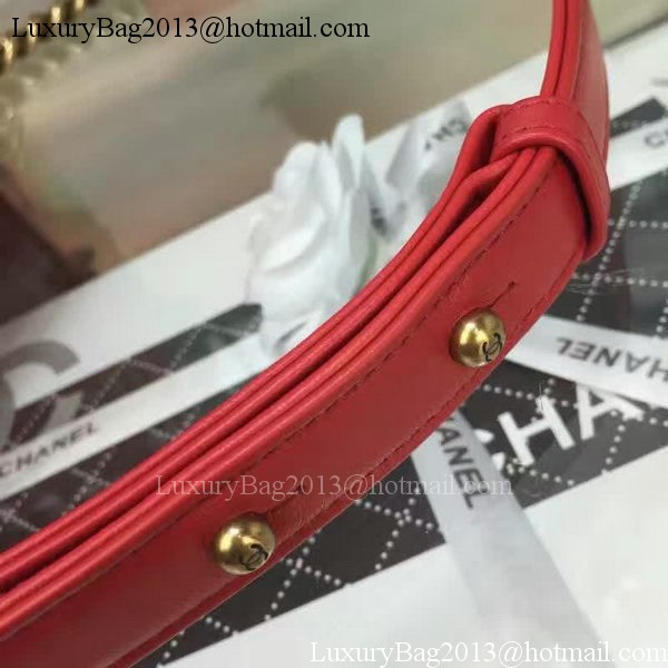 Boy Chanel Flap Bag Red Original Sheepskin Leather A67088 Gold