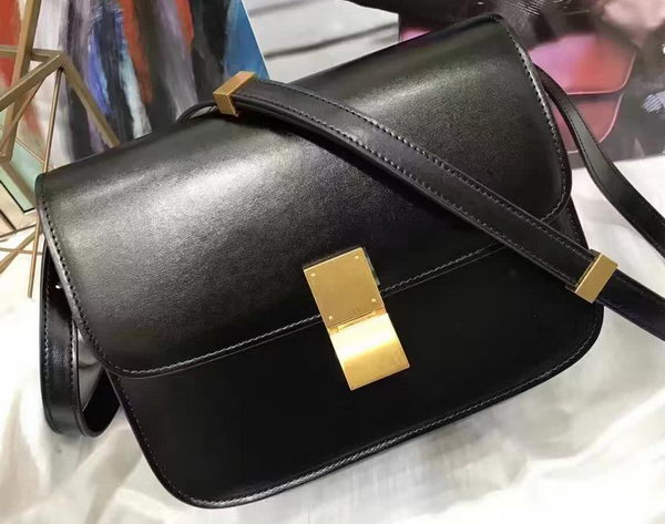 Celine Classic Box Flap Bag Smooth Leather C20447 Black