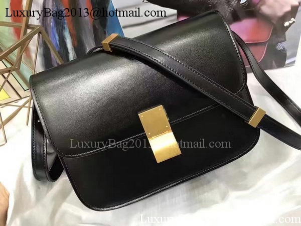 Celine Classic Box Flap Bag Smooth Leather C20447 Black