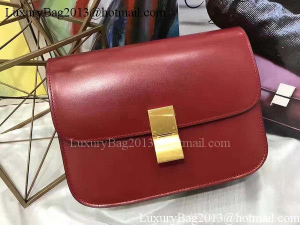 Celine Classic Box Flap Bag Smooth Leather C20447 Red