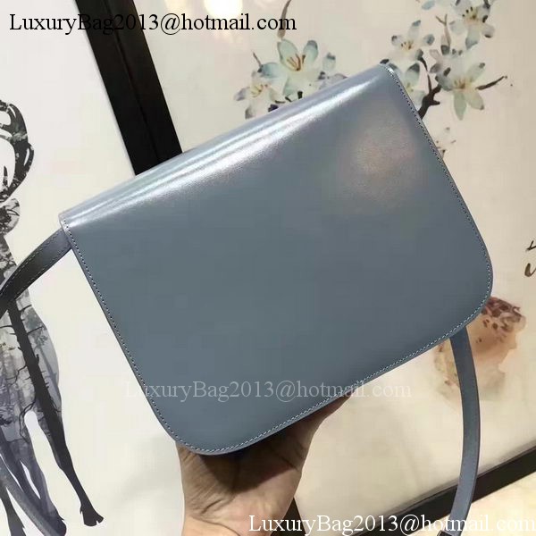 Celine Classic Box Flap Bag Smooth Leather C20447 SkyBlue