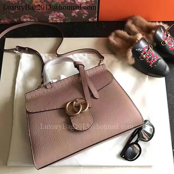 Gucci GG Marmont Leather Top Handle Bag 421890 Apricot