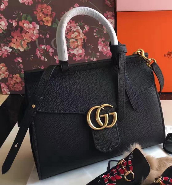 Gucci GG Marmont Leather Top Handle Bag 421890 Black