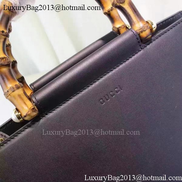 Gucci Nymphaea Leather Top Handle Bag 453766 Black