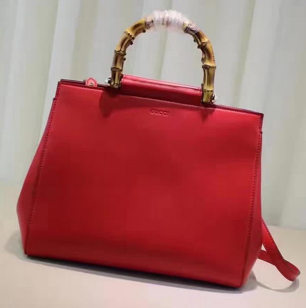 Gucci Nymphaea Leather Top Handle Bag 453766 Red